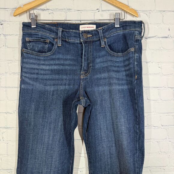 Lucky Brand Jeans Women Size 31 R Blue Sweet Mid Rise Boot Cut Dark Blue Western - Picture 6 of 16